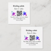 Carte De Visite Carré Site web mariage minimal simple Q R code ajouter n (Devant / Derrière)