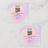 Carte De Visite Carré site web mariage rsvp q r code ajouter nom texte (Devant / Derrière)
