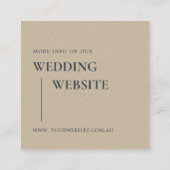 CARTE DE VISITE CARRÉ SITE WEB MARIAGE SCANDI TERRACOTTA RUST MONOGRAM (Dos)