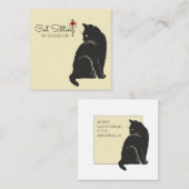 Carte De Visite Carré Sitter Cat (Devant / Derrière)
