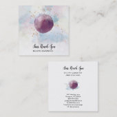 Carte De Visite Carré *~* Sky Cosmo Stars Abstrait Aquarelle Univers (Devant / Derrière)