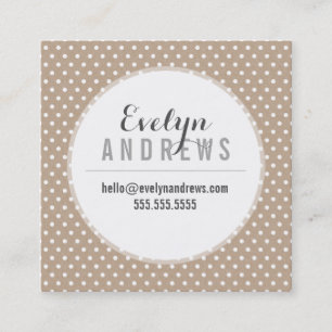 Carte De Visite Carré SMART SIMPLE SPOT mini pois point éco kraft blanc