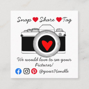 Carte De Visite Carré snap share balise social media business order