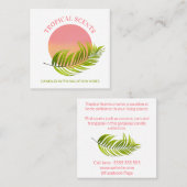 Carte De Visite Carré Soap Et Bougie Du Logo Tropical Sunset (Devant / Derrière)