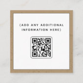 Carte De Visite Carré Social Media Manager QR Code Brown Pastel Creative (Dos)