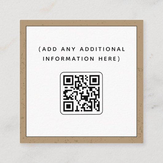 Carte De Visite Carré Social Media Manager QR Code Brown Pastel Creative (Dos)