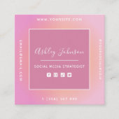 Carte De Visite Carré Social Media Manager Social Media QR Code Été (Devant)