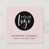 Carte De Visite Carré Social Media QR Code Logo Blush Rose (Devant)