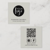 Carte De Visite Carré Social Media QR Code Logo Smoky Blanc (Devant / Derrière)
