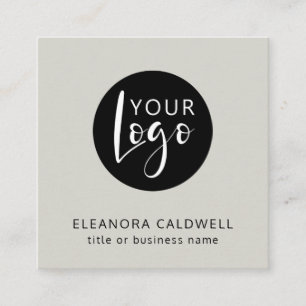 Carte De Visite Carré Social Media QR Code Logo Smoky Blanc
