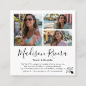 Carte De Visite Carré Social Media QR Code Photo Grid Content Creator (Devant)