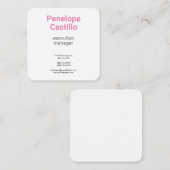 Carte De Visite Carré Soie Professionnelle Moderne Simple Plat Feminine (Devant / Derrière)