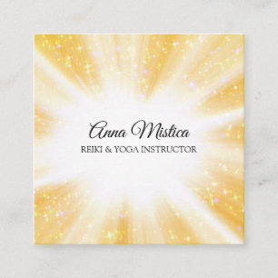 Carte De Visite Carré *~* Soigner Reiki Yoga Massage Énergie Travailleur