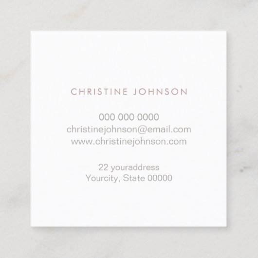 Carte De Visite Carré soin élégant (Dos)