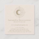 Carte De Visite Carré Soin vert foncé Soleil Lune énergie solaire spirit (Dos)