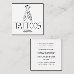 Carte De Visite Carré Soins après Tatouage Minimaliste Céleste