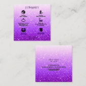 Carte De Visite Carré Soins de bijoux à Parties scintillant violet moder (Devant / Derrière)