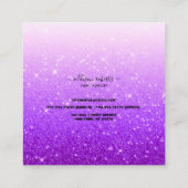 Carte De Visite Carré Soins de bijoux à Parties scintillant violet moder (Dos)