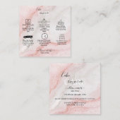 Carte De Visite Carré Soins de gâteau de Parties scintillant en marbre r (Devant / Derrière)