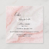 Carte De Visite Carré Soins de gâteau de Parties scintillant en marbre r (Dos)