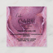 Carte De Visite Carré Soins de gâteau d'encre rose moderne (Dos)
