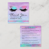 Carte De Visite Carré Soins de Merci chic Iridescente moderne tendance (Devant / Derrière)