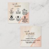 Carte De Visite Carré Soins Élégants Professionnels OrangeTerracotta Cup (Devant / Derrière)