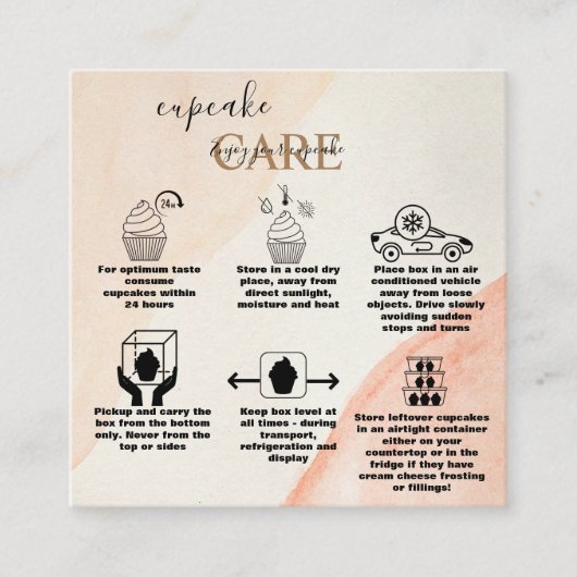 Carte De Visite Carré Soins Élégants Professionnels OrangeTerracotta Cup (Devant)