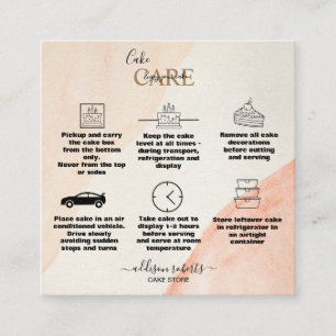 Carte De Visite Carré Soins simples en terre cuite orange