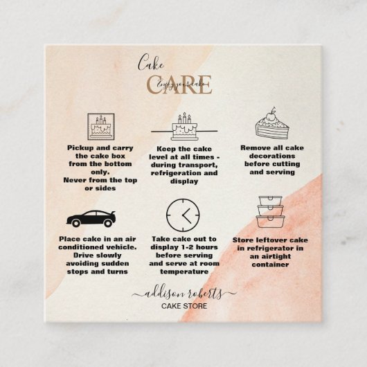 Carte De Visite Carré Soins simples en terre cuite orange (Devant)