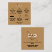 Carte De Visite Carré Soins simples en terre cuite orange (Devant / Derrière)