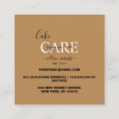 Carte De Visite Carré Soins simples en terre cuite orange (Dos)