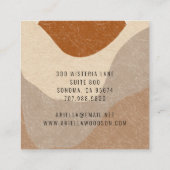 Carte De Visite Carré Soleil Abstrait de sable en terre cuite Boho (Dos)