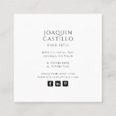 Carte De Visite Carré Soleil Céleste Holistique Lune Or Noir (Dos)