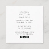 Carte De Visite Carré Soleil Céleste Holistique Stars Or Noir (Dos)