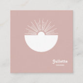 Carte De Visite Carré Solide "Dusty Blush" Retro Sunset (Devant)
