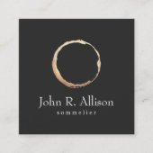 Carte De Visite Carré Sommelier en métal or noir (Devant)