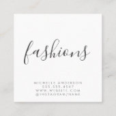 Carte De Visite Carré Sophistiqué cursif (Dos)