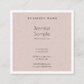 Carte De Visite Carré Sophistiqué Moderne Libre Script Luxe Plain (Dos)