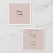Carte De Visite Carré Sophistiqué Moderne Libre Script Luxe Plain (Devant / Derrière)
