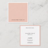 Carte De Visite Carré Sophistiqué Moderne Simple Professionnel Plain Hau (Devant / Derrière)