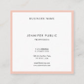 Carte De Visite Carré Sophistiqué Moderne Simple Professionnel Plain Hau (Dos)