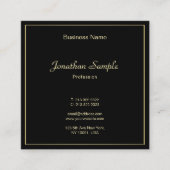 Carte De Visite Carré Sophistiqué Or manuscrit Script élégant Cool (Devant)