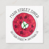 Carte De Visite Carré Soupe de betterave rouge Borscht Europe de l'Est (Devant)