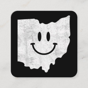 Carte De Visite Carré Sourire en OH - Drôle Ohio Happy Face