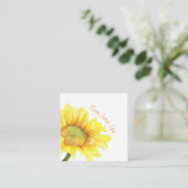 Carte De Visite Carré Spa de fleurs de tournesol d'aquarelle (Debout devant)
