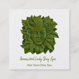 Carte De Visite Carré Spa de la Journée de la femme verte