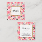 Carte De Visite Carré Spa de maquillage pour salon floral (Devant / Derrière)