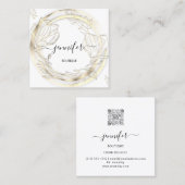 Carte De Visite Carré Spa professionnel Frame Floral Or Blanc (Devant / Derrière)