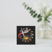 Carte De Visite Carré Space Mission Patch (Debout devant)